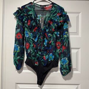 Floral Ruffle Bodysuit